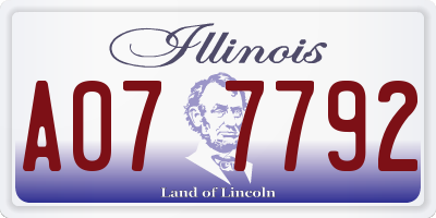 IL license plate A077792