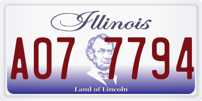 IL license plate A077794