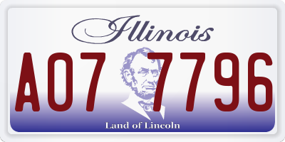IL license plate A077796