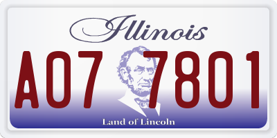 IL license plate A077801