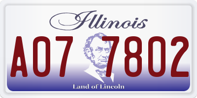 IL license plate A077802