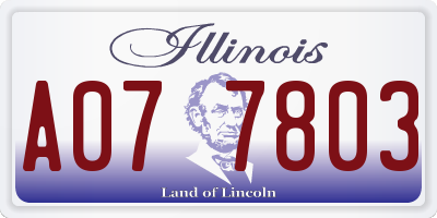 IL license plate A077803