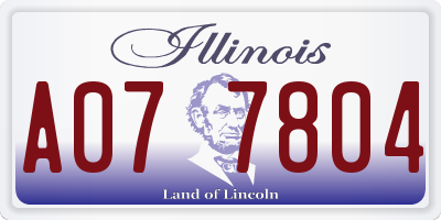 IL license plate A077804