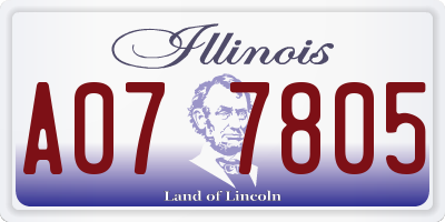 IL license plate A077805