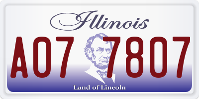 IL license plate A077807