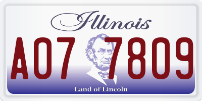 IL license plate A077809