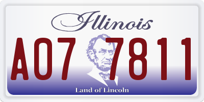 IL license plate A077811