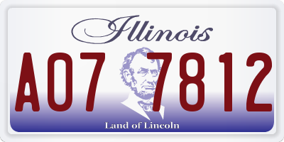 IL license plate A077812