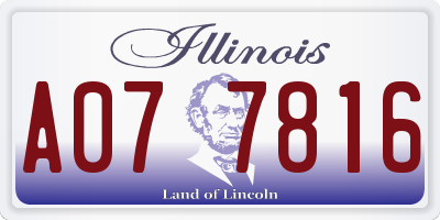 IL license plate A077816