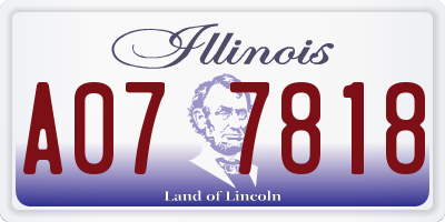 IL license plate A077818