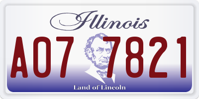 IL license plate A077821