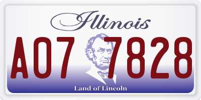 IL license plate A077828
