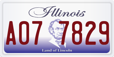 IL license plate A077829
