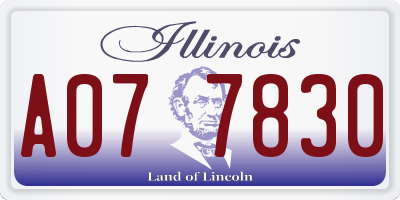 IL license plate A077830