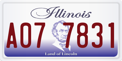 IL license plate A077831