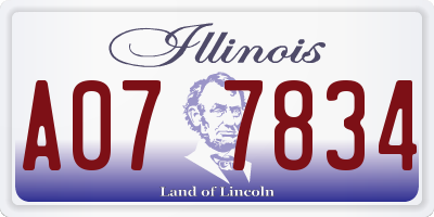 IL license plate A077834