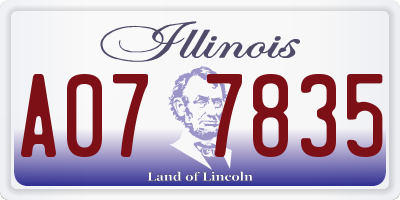 IL license plate A077835