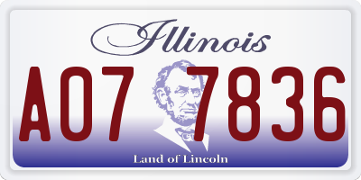 IL license plate A077836