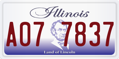 IL license plate A077837