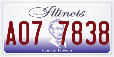 IL license plate A077838