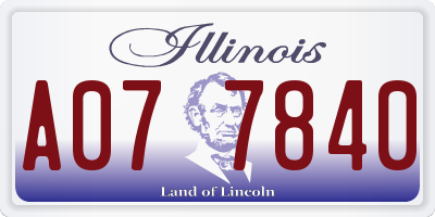 IL license plate A077840