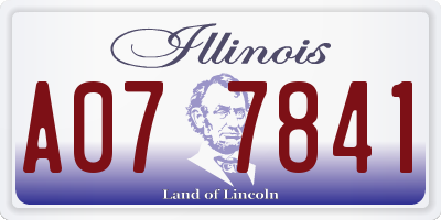 IL license plate A077841