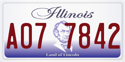 IL license plate A077842