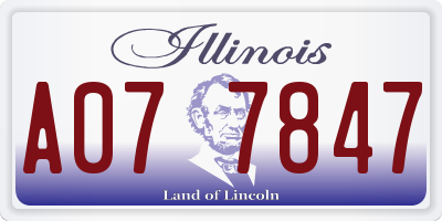 IL license plate A077847