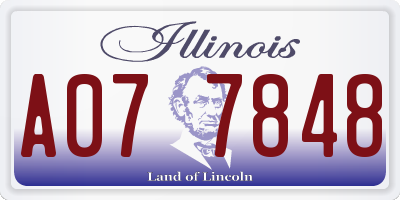 IL license plate A077848