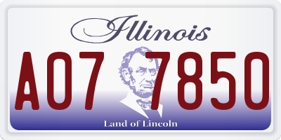 IL license plate A077850