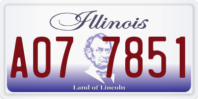 IL license plate A077851