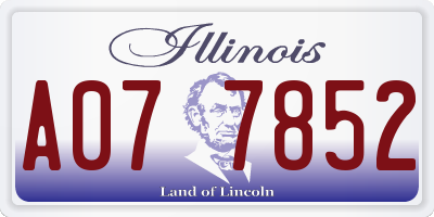 IL license plate A077852