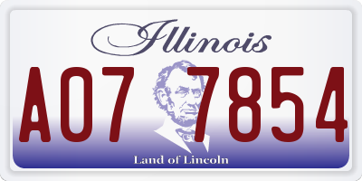 IL license plate A077854
