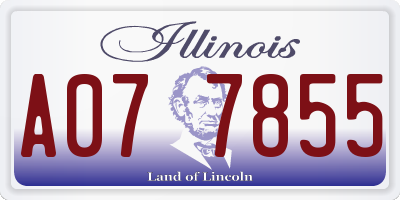 IL license plate A077855