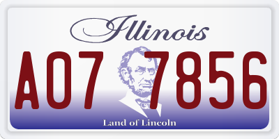 IL license plate A077856