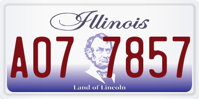 IL license plate A077857