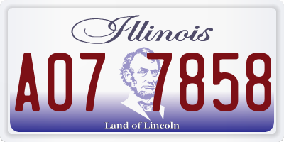 IL license plate A077858