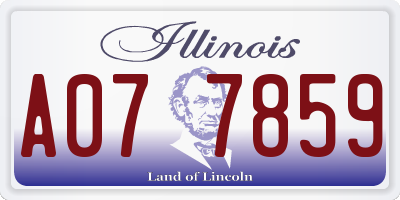 IL license plate A077859