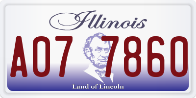 IL license plate A077860