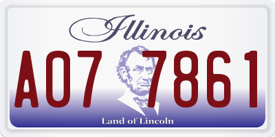 IL license plate A077861