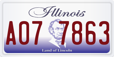 IL license plate A077863