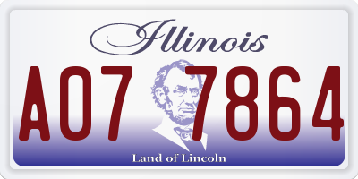 IL license plate A077864