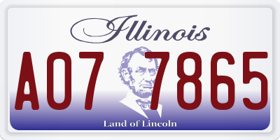 IL license plate A077865