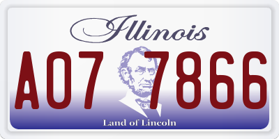 IL license plate A077866
