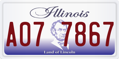 IL license plate A077867