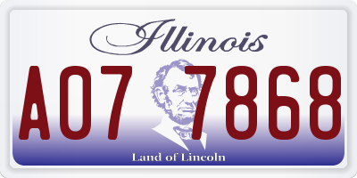 IL license plate A077868
