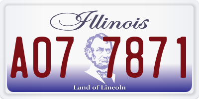 IL license plate A077871