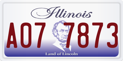 IL license plate A077873
