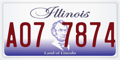 IL license plate A077874