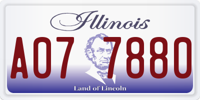 IL license plate A077880